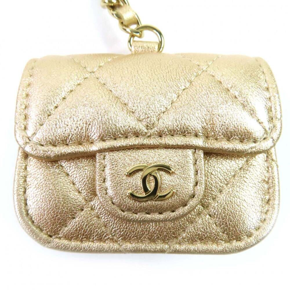 CHANEL Gold Lambskin Leather Logo Wallet - Picture 8 of 16